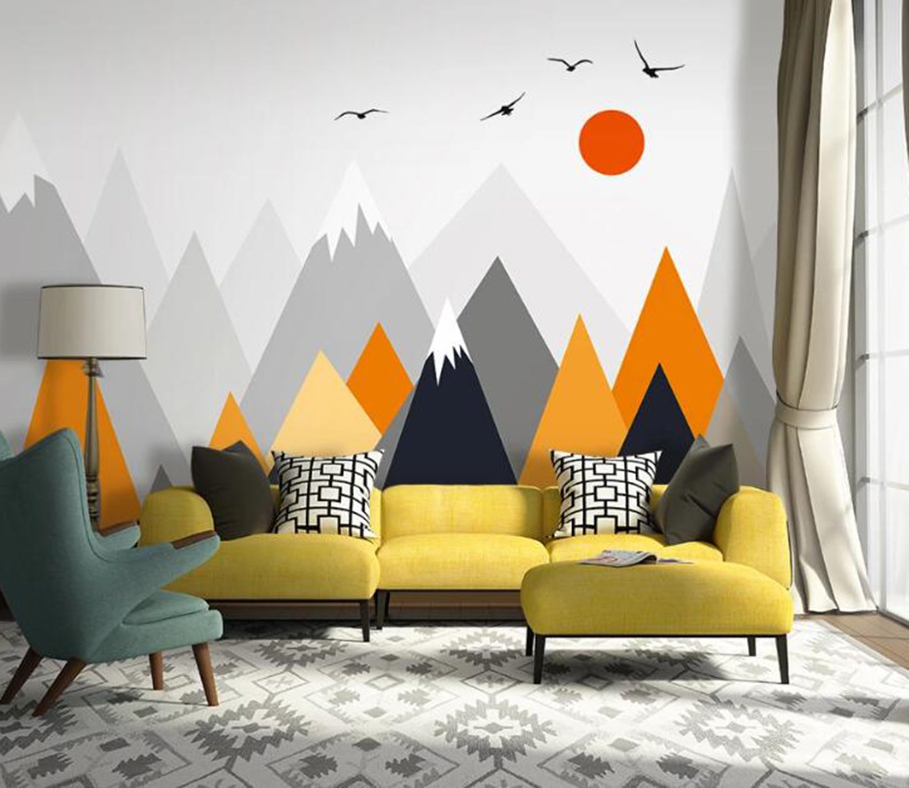 3D Color Mountain WC42 Wall Murals Wallpaper AJ Wallpaper 2 