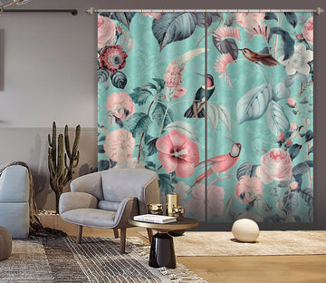 3D Bird And Flower Forest 064 Andrea haase Curtain Curtains Drapes Wallpaper AJ Wallpaper 