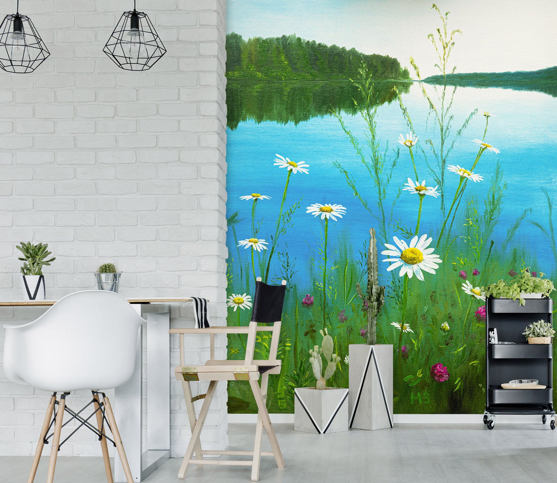 3D Flower Bush River 1861 Marina Zotova Wall Mural Wall Murals
