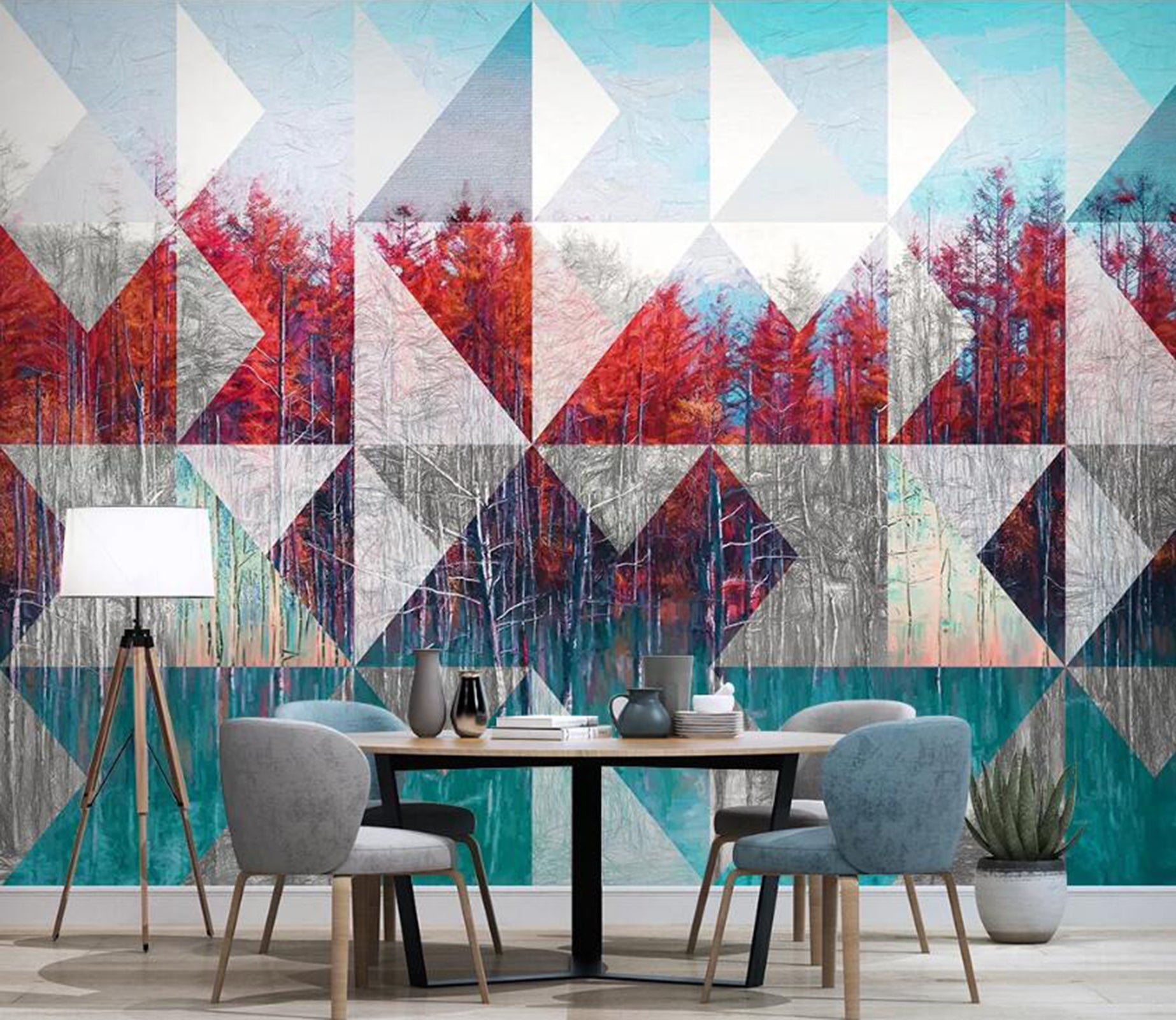 3D Color Geometry WC28 Wall Murals Wallpaper AJ Wallpaper 2 