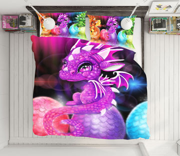 3D Purple Dragon Egg 8565 Sheena Pike Bedding Bed Pillowcases Quilt Cover Duvet Cover