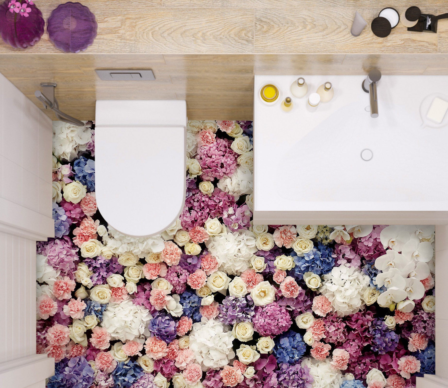 3D Rich And Pretty Flowers 565 Floor Mural  Wallpaper Murals Rug & Mat Print Epoxy waterproof bath floor