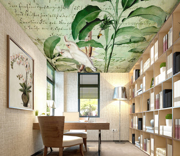 3D Green Leaves Letters 5261 Andrea Haase Ceiling Wallpaper Murals