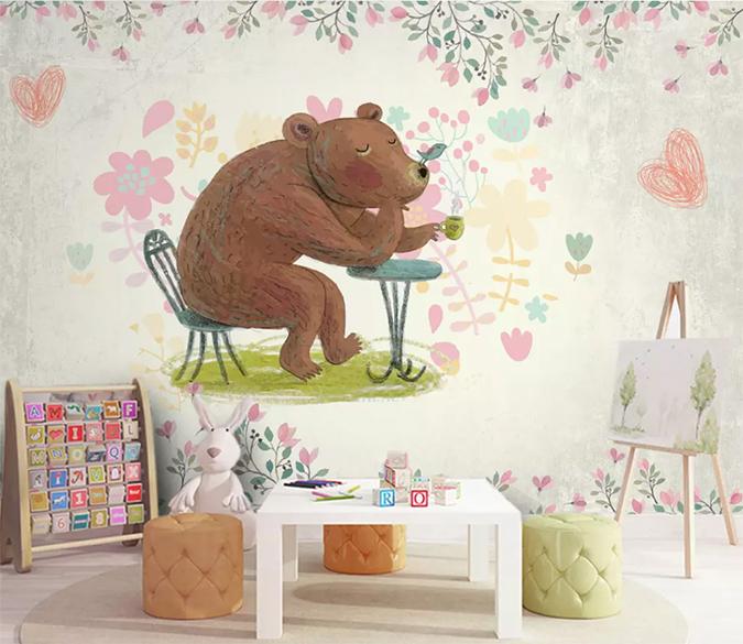 3D Cute Bear 510 Wall Murals Wallpaper AJ Wallpaper 2 