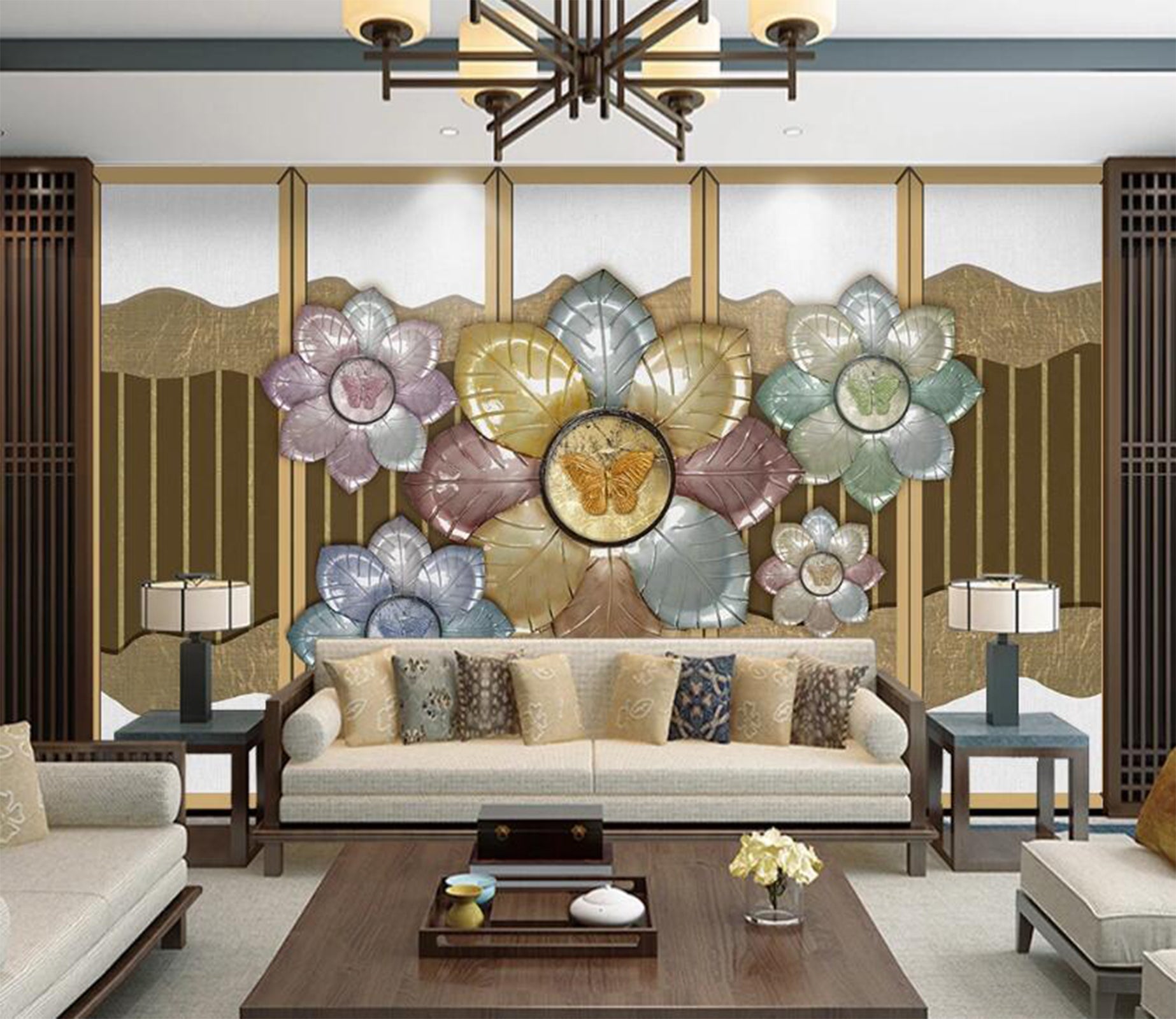 3D Colorful Shiny Flowers 2147 Wall Murals