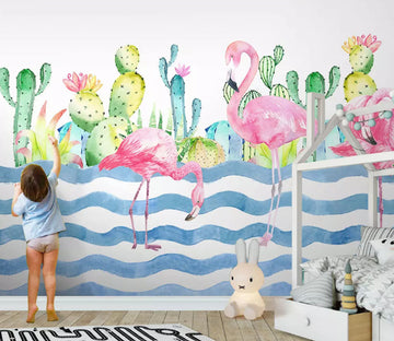 3D Pink Flamingo 2182 Wall Murals