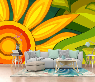 3D Yellow Flower WC043 Wall Murals