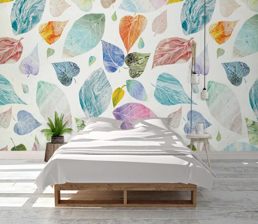 3D Colored Leaves 1112 Wall Murals