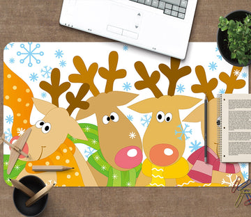 3D Cartoon Deer Herd 009 Desk Mat Mat AJ Creativity Home 