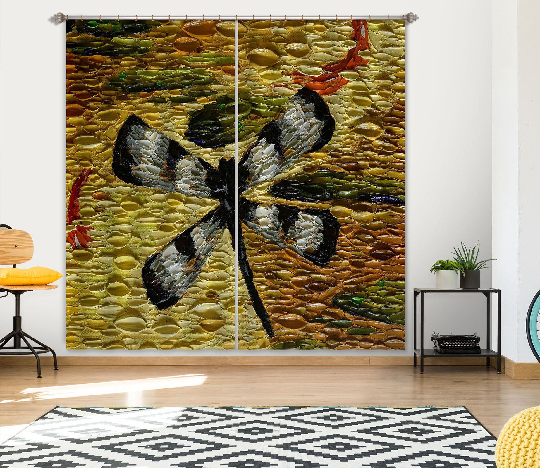 3D Butterfly Kite 046 Dena Tollefson Curtain Curtains Drapes