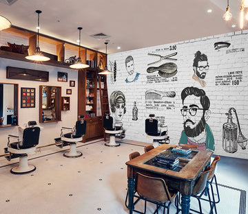 3D Eyes Boy 1415 Barber Shop Wall Murals