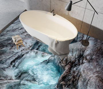 3D Canyon Fierce Water 887 Floor Mural  Wallpaper Murals Rug & Mat Print Epoxy waterproof bath floor