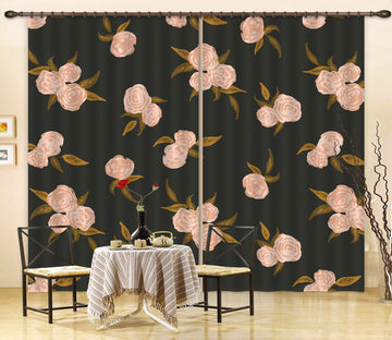 3D Pink Flowers 11164 Kashmira Jayaprakash Curtain Curtains Drapes