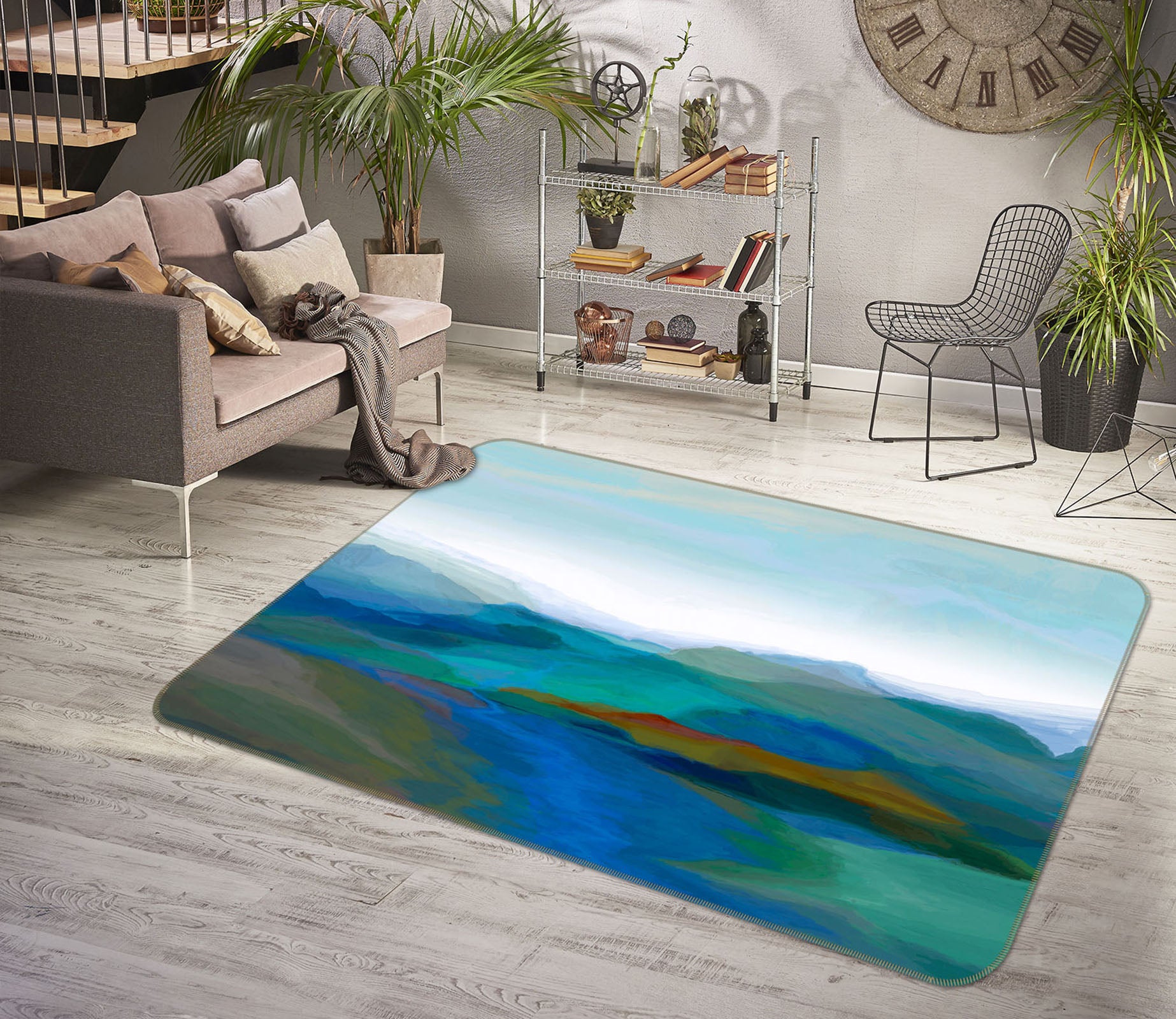 3D Rolling Hills 1020 Michael Tienhaara Rug Non Slip Rug Mat