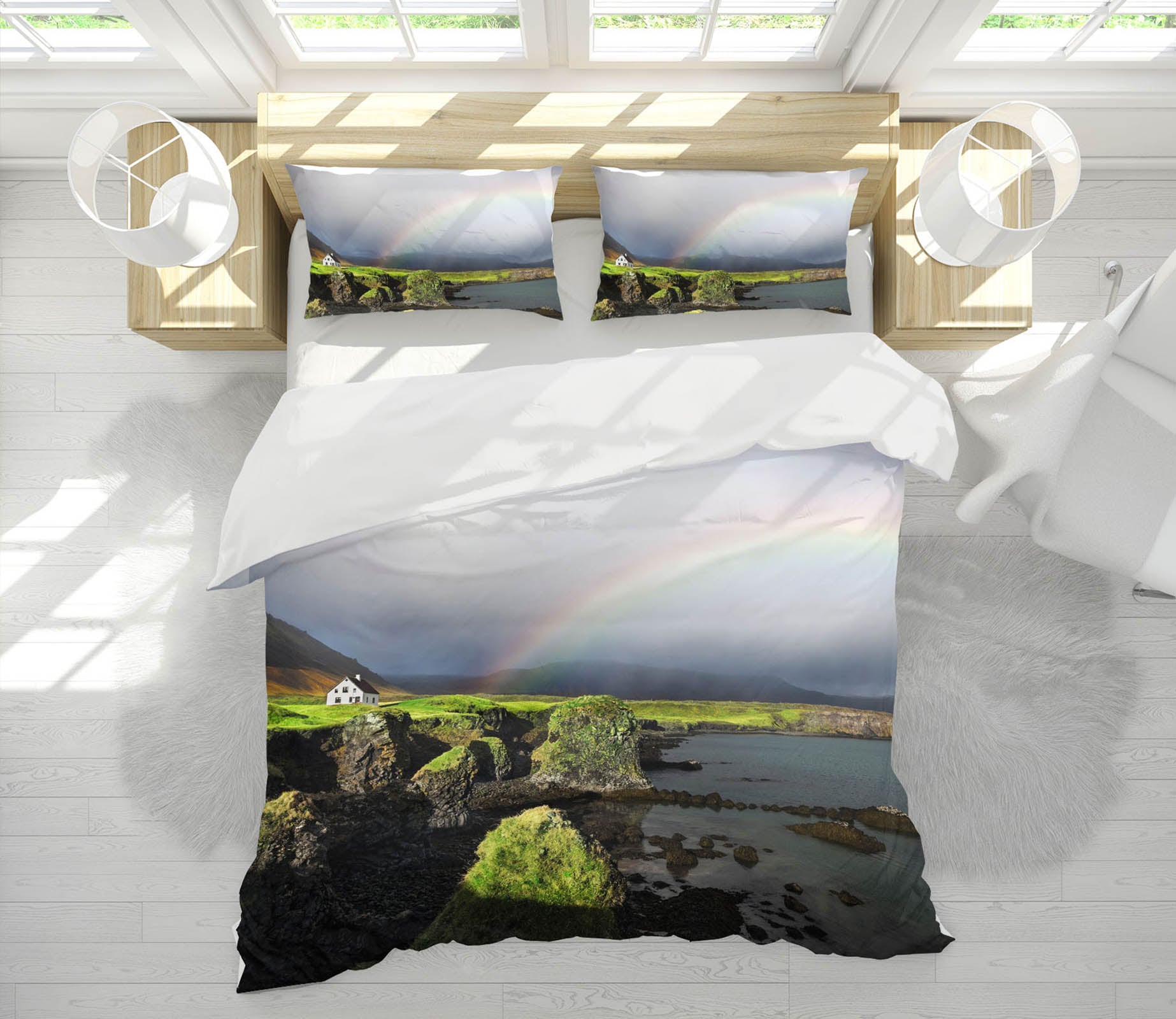 3D Rainbow Sea 076 Marco Carmassi Bedding Bed Pillowcases Quilt