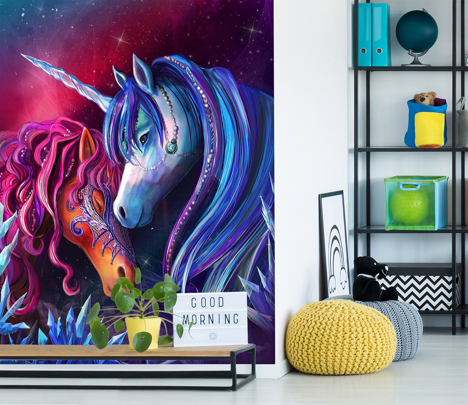 3D Unicorn Secret Garden 1399 Rose Catherine Khan Wall Mural Wall Murals