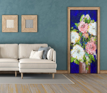 3D White Pink Flowers Vase 93138 Allan P. Friedlander Door Mural