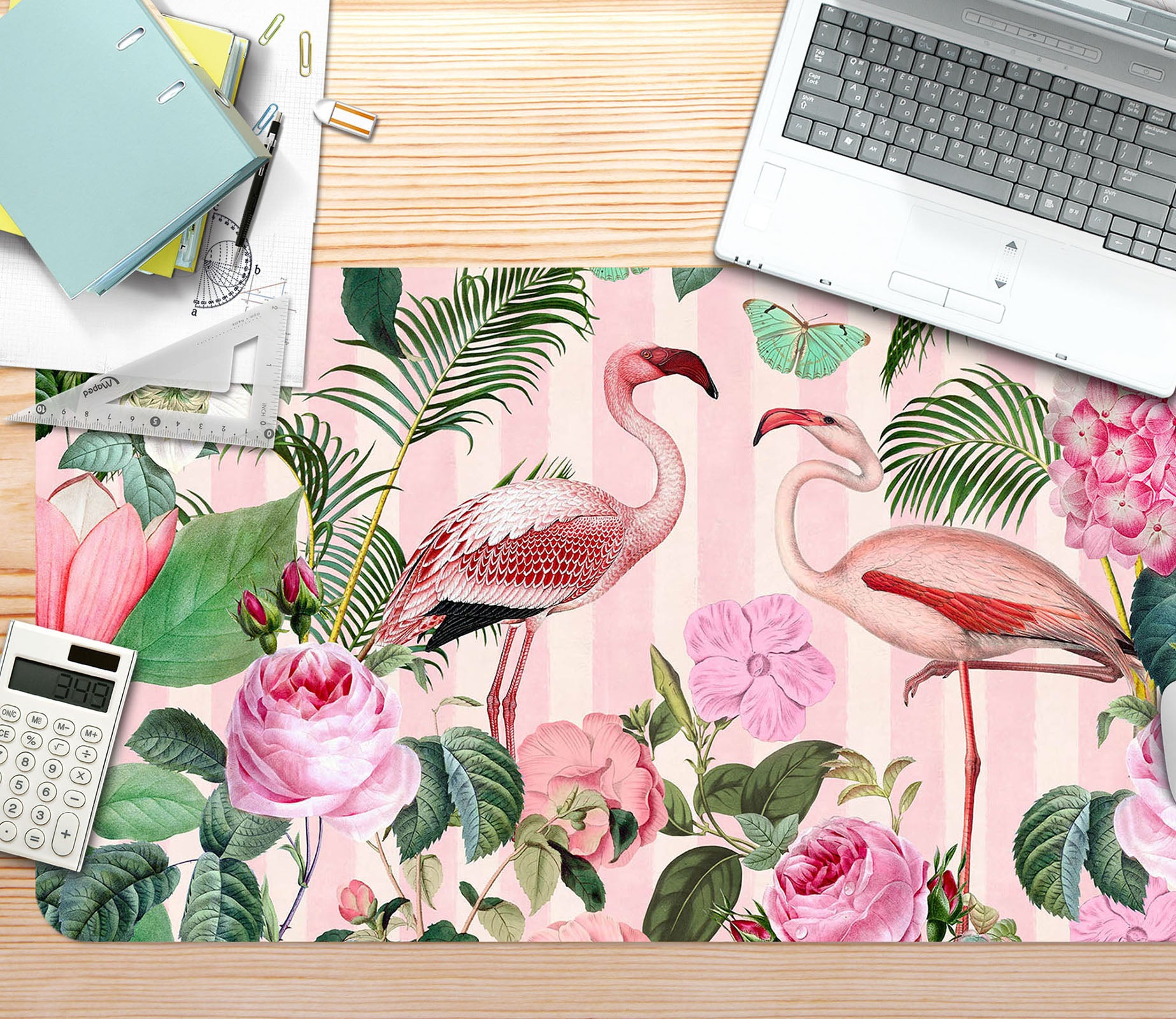 3D Flamingo Rose 995 Andrea Haase Desk Mat