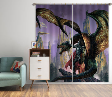 3D Armor Shield Soldier Dragon 7167 Ciruelo Curtain Curtains Drapes