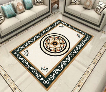 3D Black Round Pattern WG599 Floor Mural Wallpaper AJ Wallpaper 2 