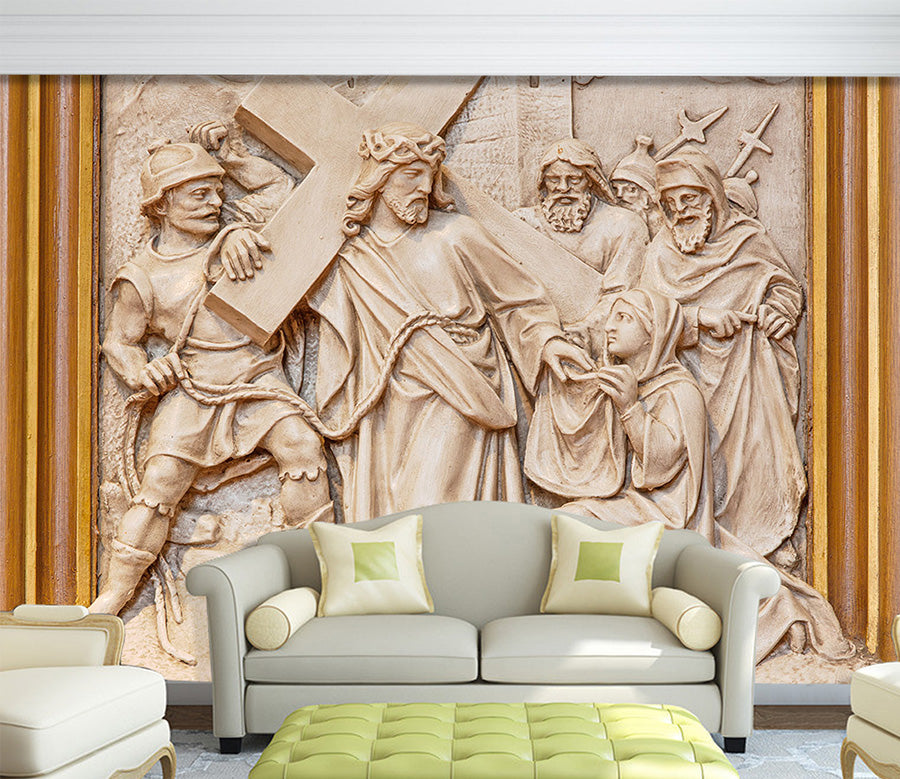 3D Carving Old Man 1537 Wall Murals