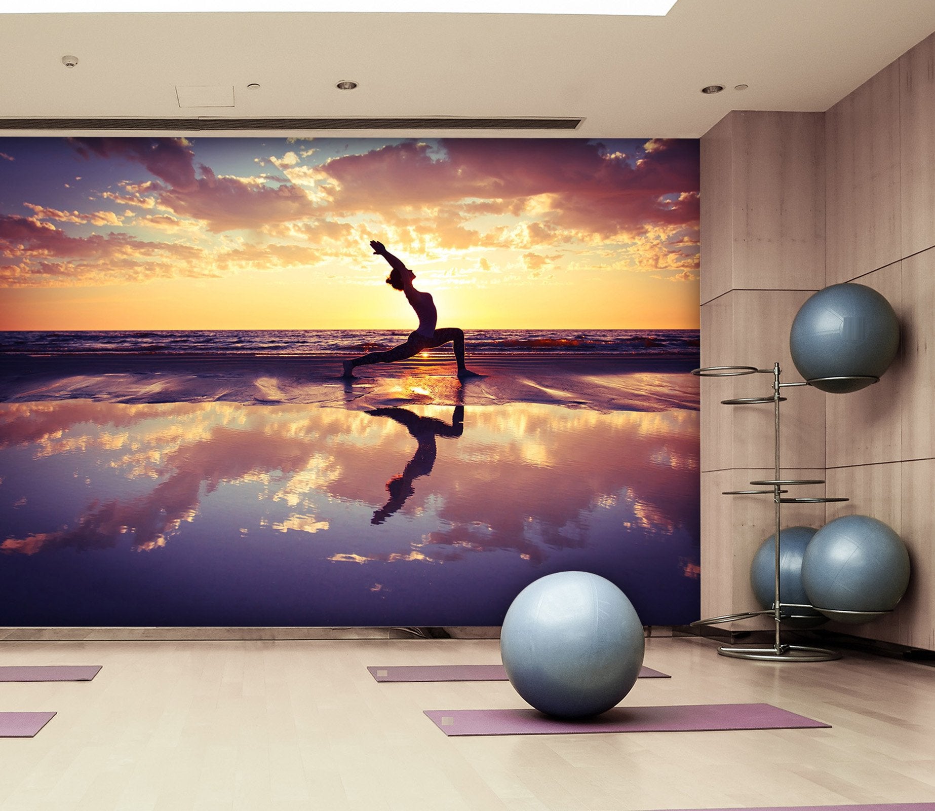 3D Beach Yoga 067 Wall Murals Wallpaper AJ Wallpaper 2 