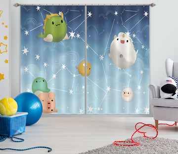 3D Cute Bug 737 Curtains Drapes