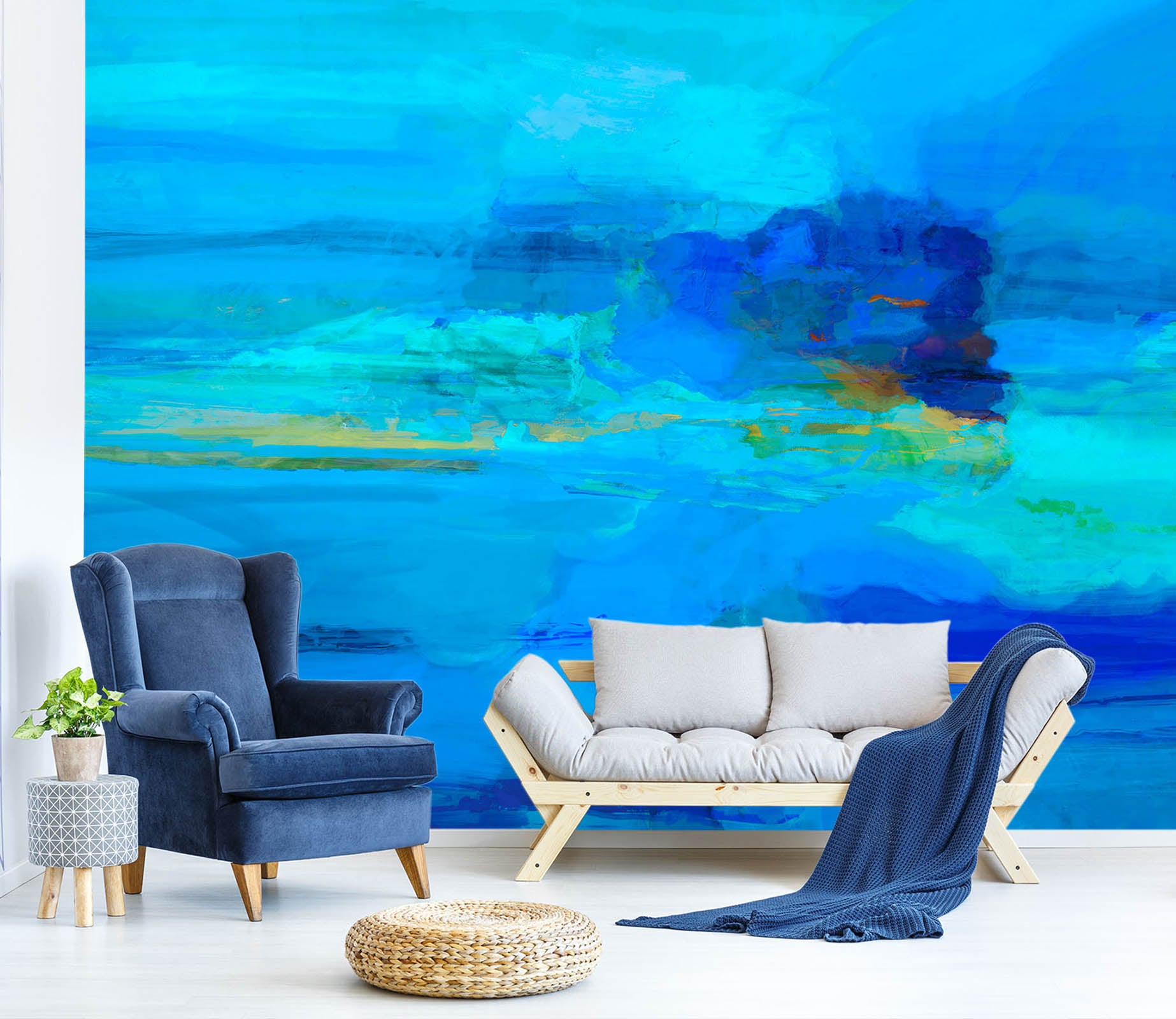 3D Blue Sea 1413 Michael Tienhaara Wall Mural Wall Murals