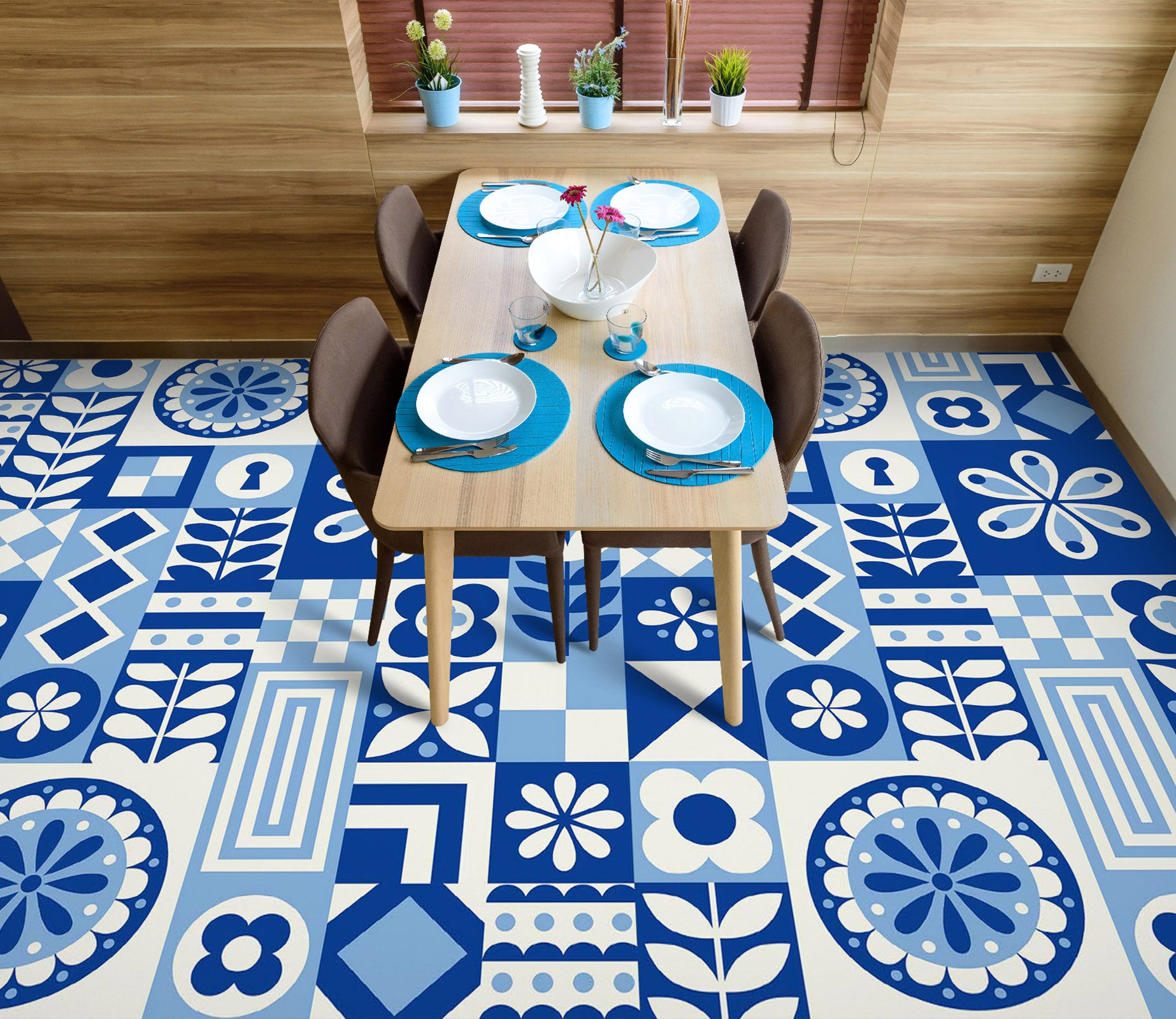 3D Pretty Blue Pattern 367 Floor Mural  Wallpaper Murals Rug & Mat Print Epoxy waterproof bath floor