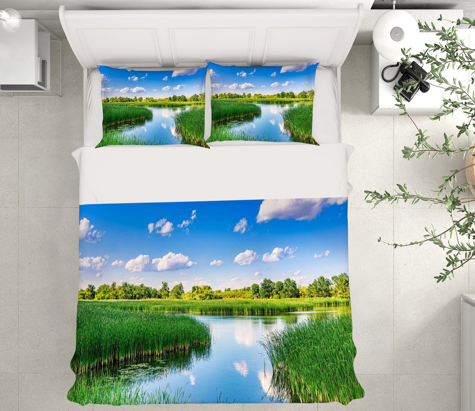 3D Lake Grass Sky 8541 Beth Sheridan Bedding Bed Pillowcases Quilt