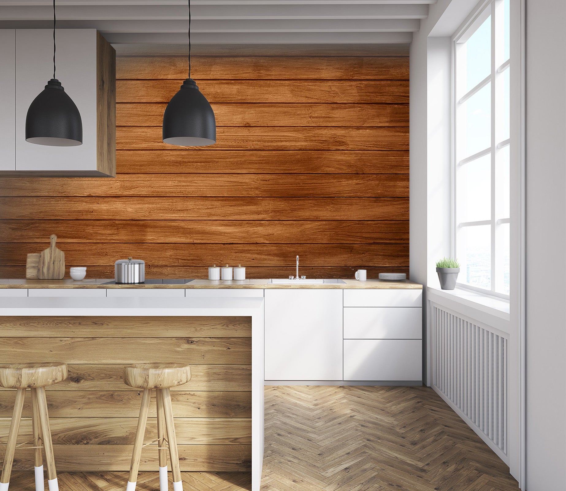 3D Red Wooden Board 82 Wall Murals