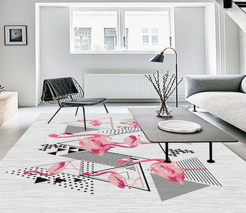 3D Pink Flamingo WG483 Non Slip Rug Mat Mat AJ Creativity Home 