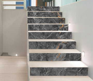 3D Broken Gray 6851 Marble Tile Texture Stair Risers Wallpaper AJ Wallpaper 