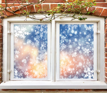 3D White Snowflake 353 Window Film Print Sticker Cling Stained Glass UV Block