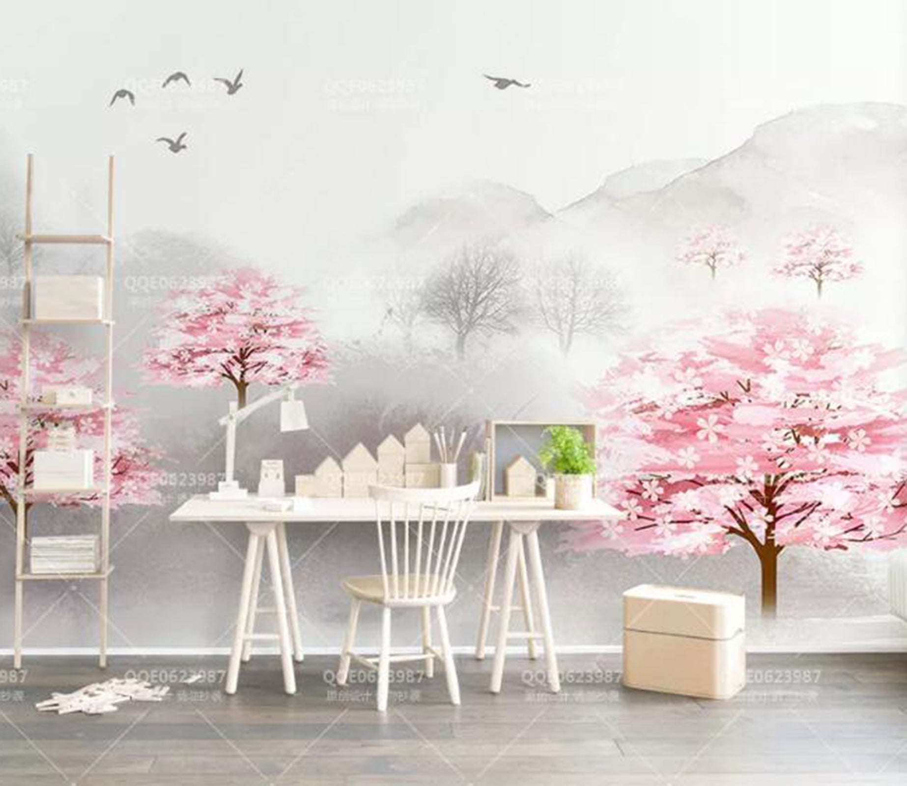 3D Pink Grove WG65 Wall Murals Wallpaper AJ Wallpaper 2 