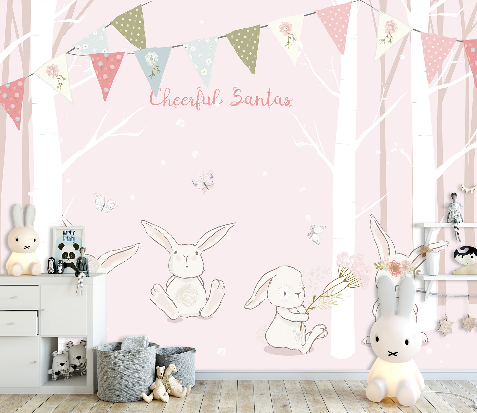 3D Forest Rabbit 1682 Wall Murals
