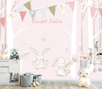 3D Forest Rabbit 1682 Wall Murals