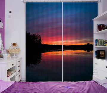 3D Twilight Lake 032 Jerry LoFaro Curtain Curtains Drapes