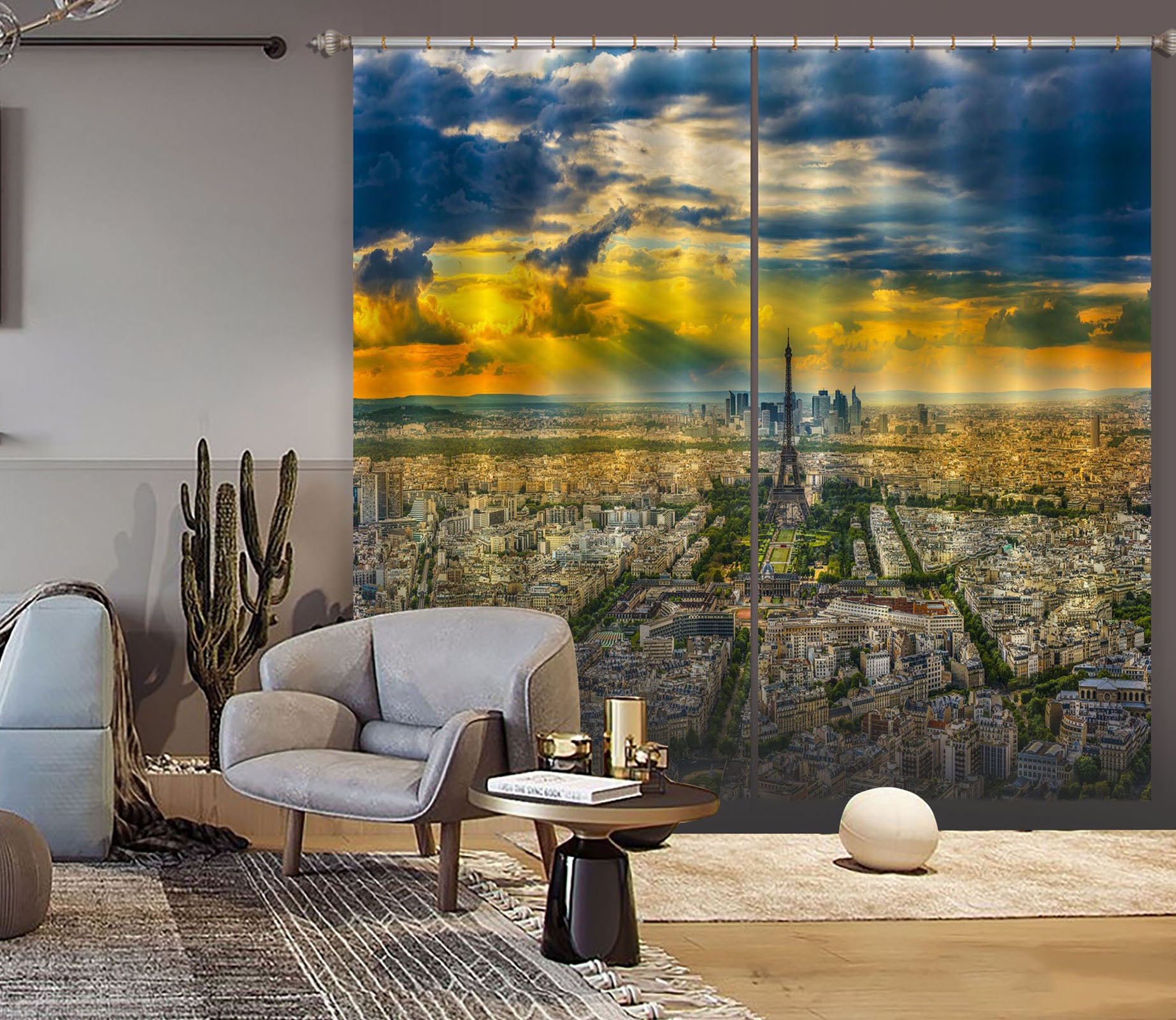 3D Dusk City 137 Marco Carmassi Curtain Curtains Drapes