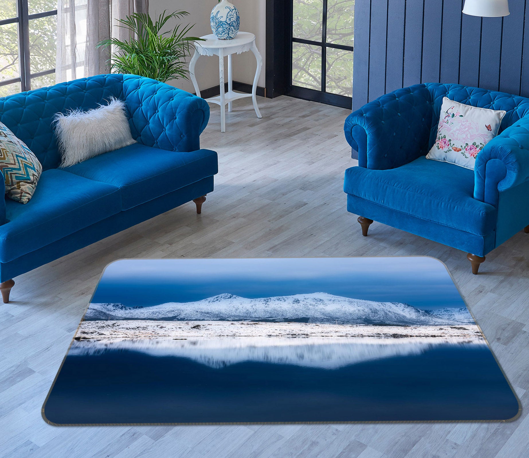 3D Snow Mountain 1125 Marco Carmassi Rug Non Slip Rug Mat