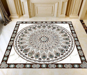 3D Black Round WG234 Floor Mural Wallpaper AJ Wallpaper 2 