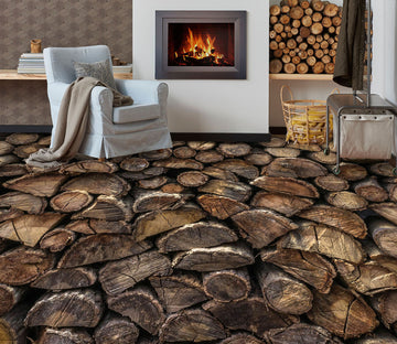 3D Stacked Wood 1502 Floor Mural  Wallpaper Murals Self-Adhesive Removable Print Epoxy