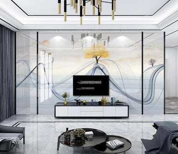 3D Dark Green Ribbon 300 Wall Murals