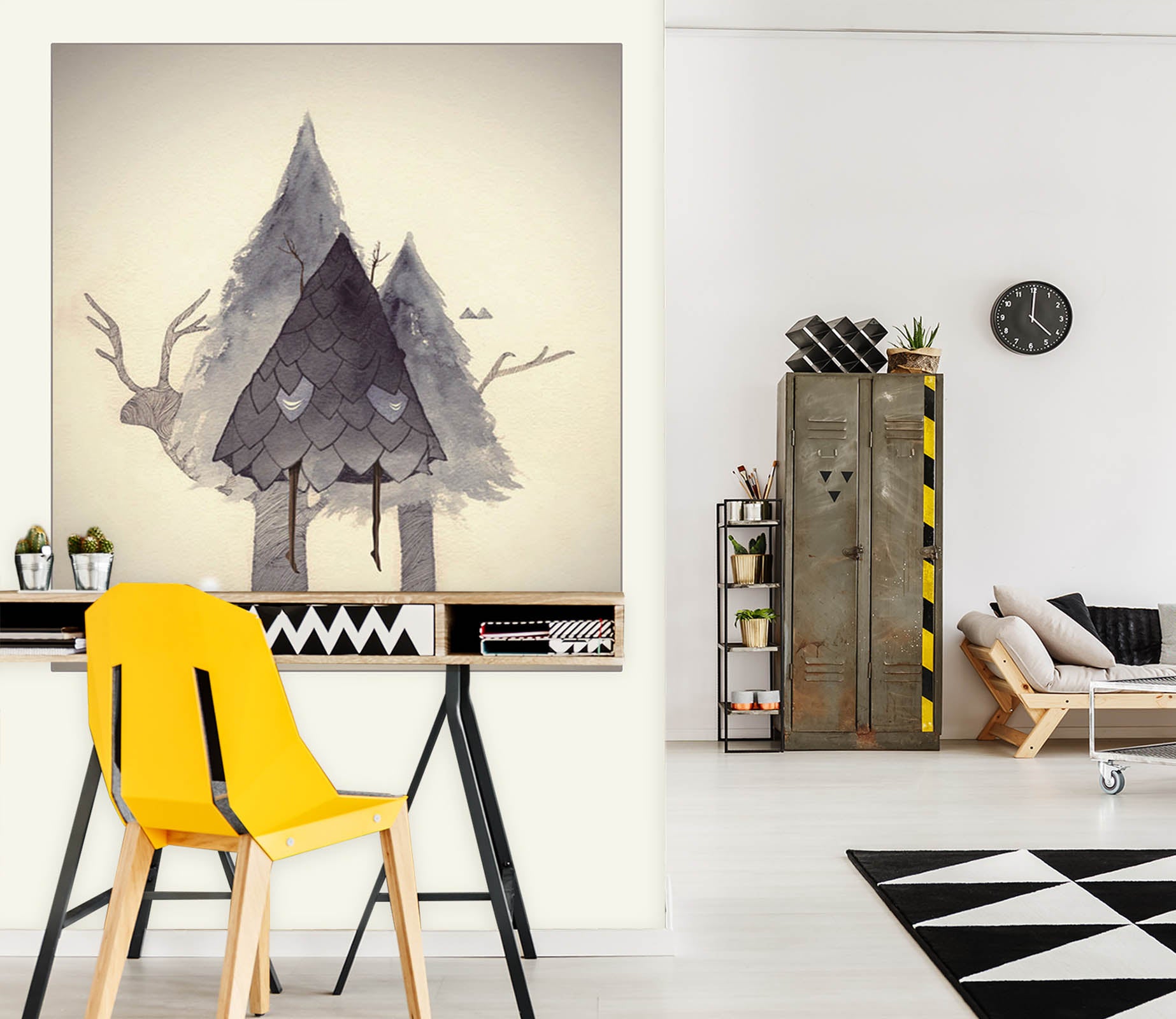 3D Grey Pine 050 Wall Murals