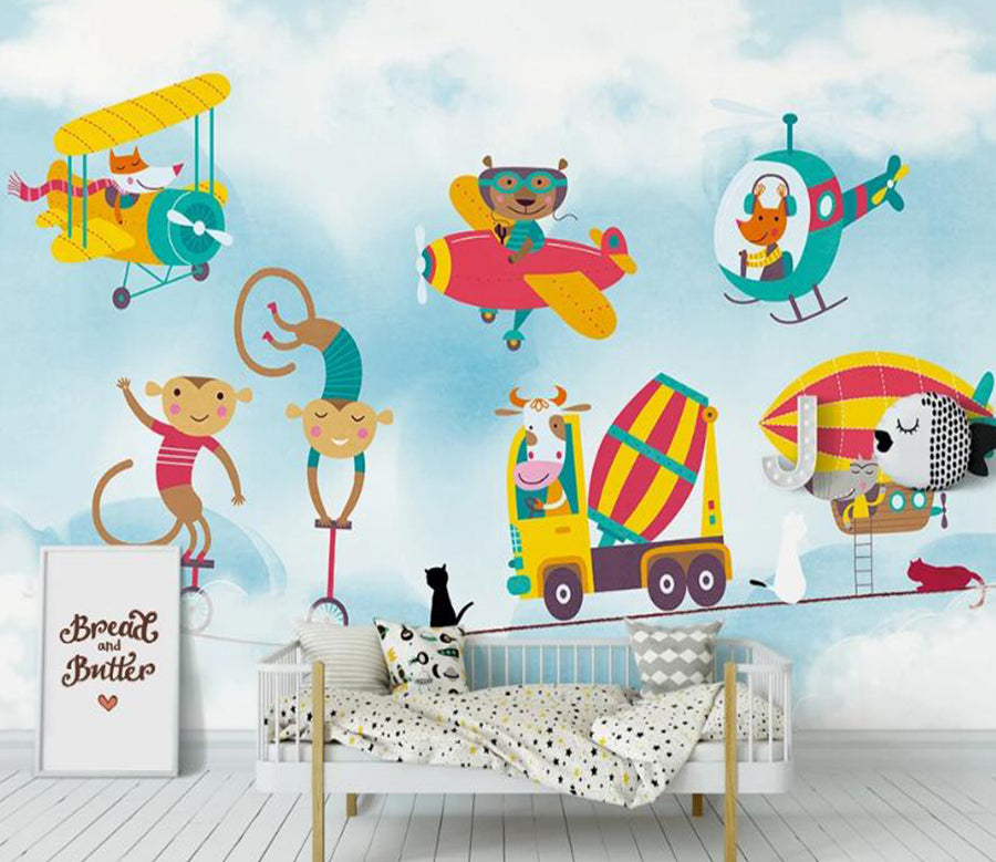 3D Monkey Traffic 1039 Wall Murals
