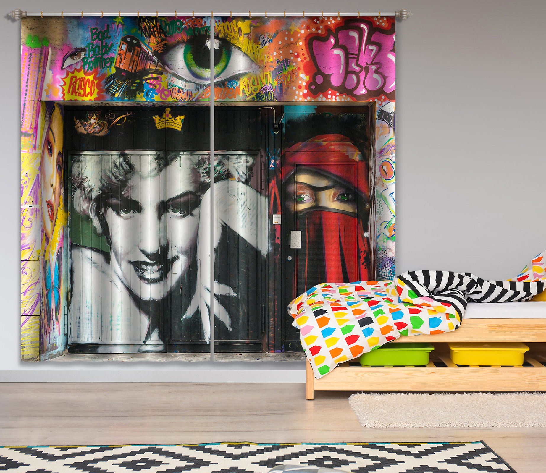 3D Star Poster 012 Curtains Drapes