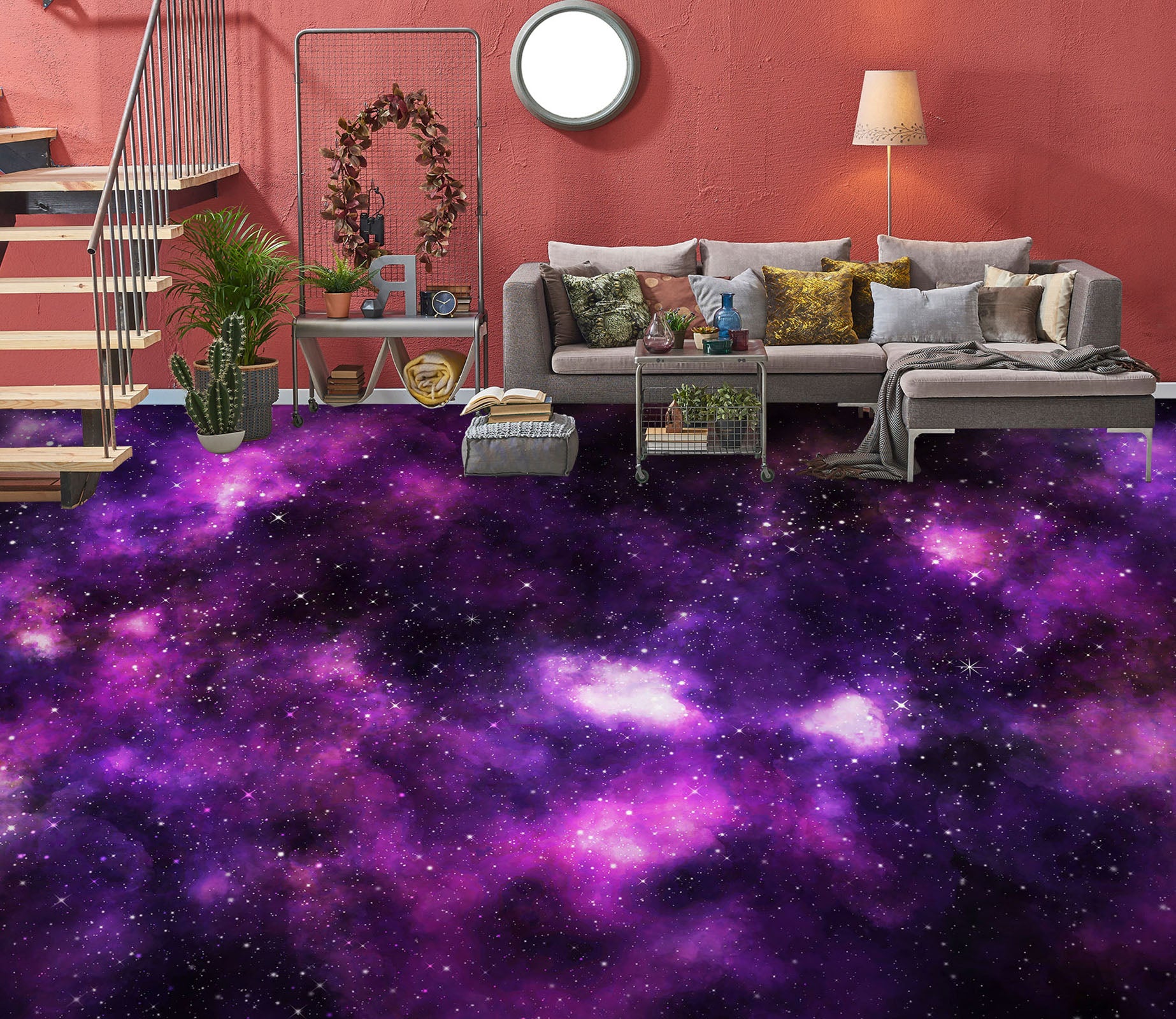 3D Psychedelic Deep Purple 236 Floor Mural  Wallpaper Murals Rug & Mat Print Epoxy waterproof bath floor