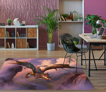 3D Fire Flight 1057 Jerry LoFaro Rug Non Slip Rug Mat