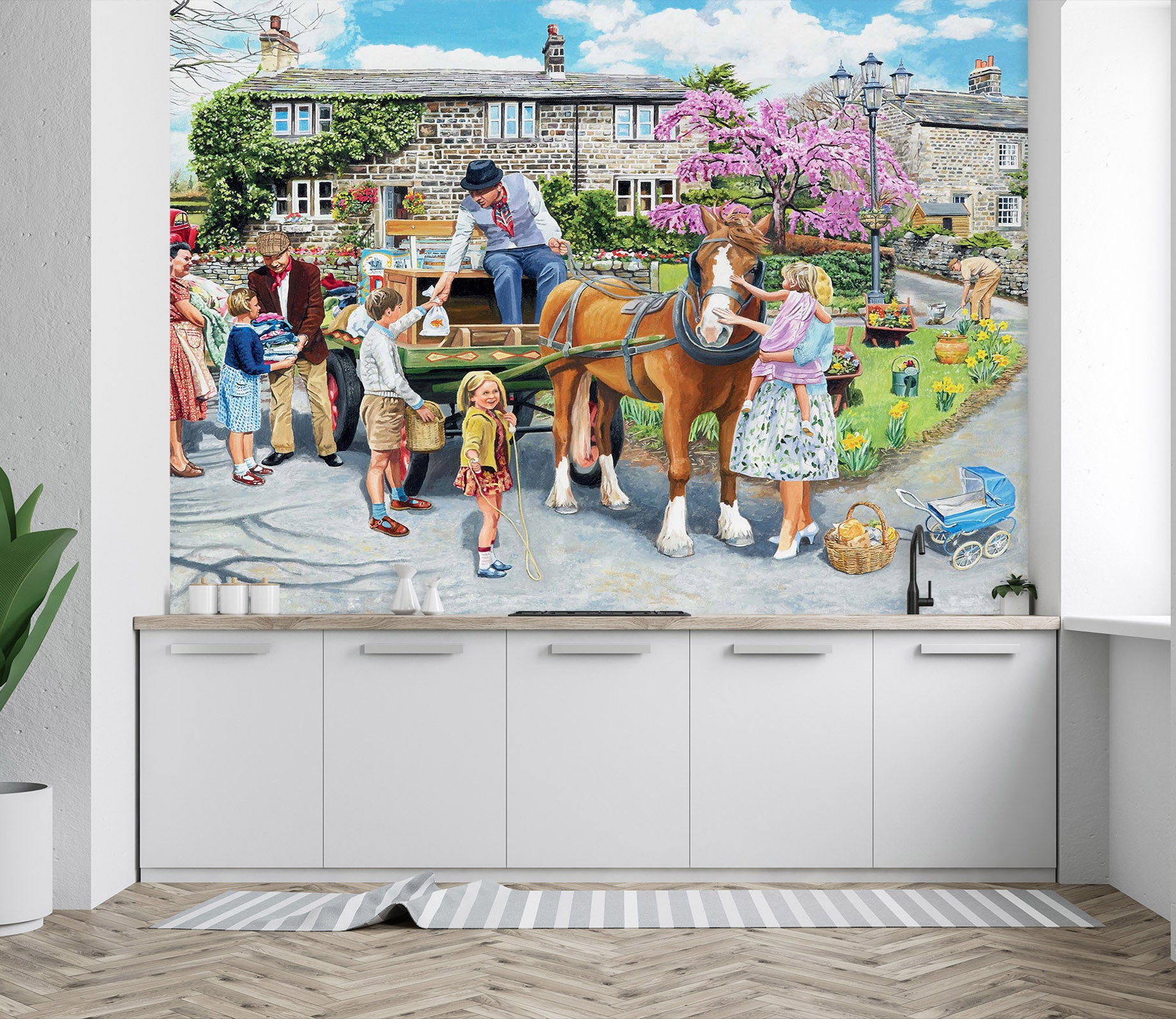 3D Petting The Horse 1044 Trevor Mitchell Wall Mural Wall Murals
