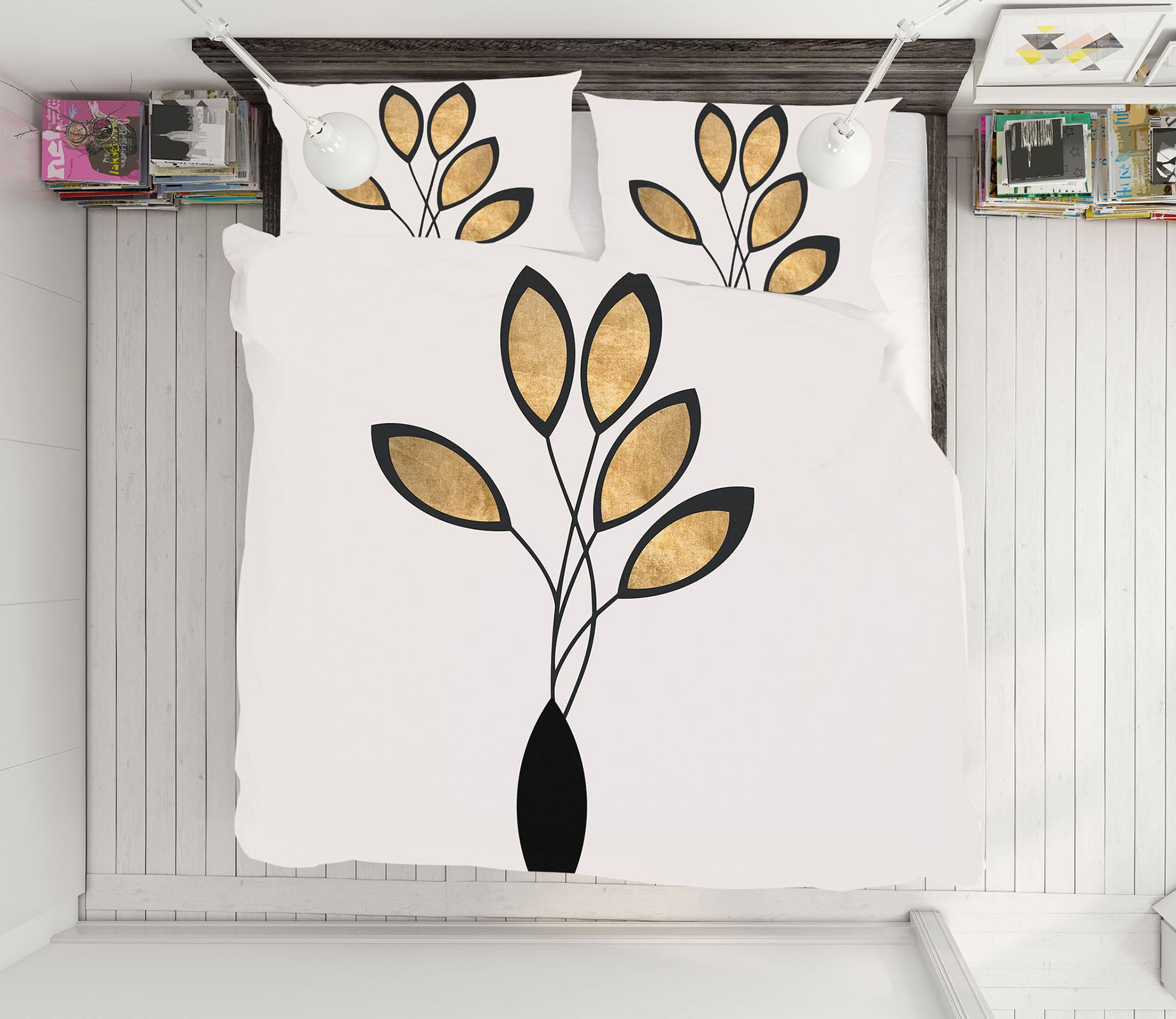 3D Vase Leaves 124 Boris Draschoff Bedding Bed Pillowcases Quilt